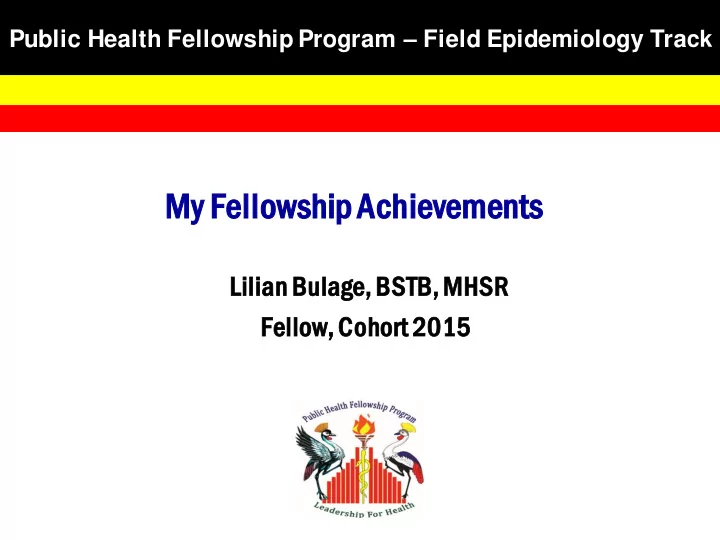 my fellowshi owship p achievements nts