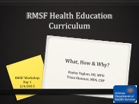 rmsf health education curriculum