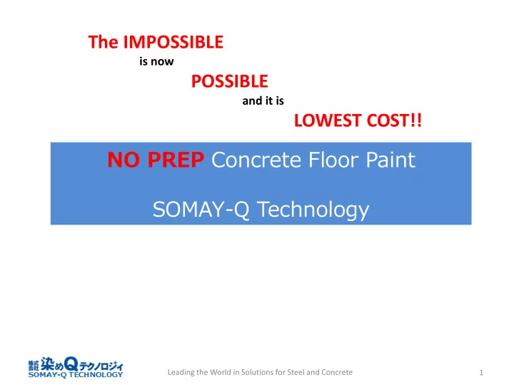 somay q technology leading the world in solutions for