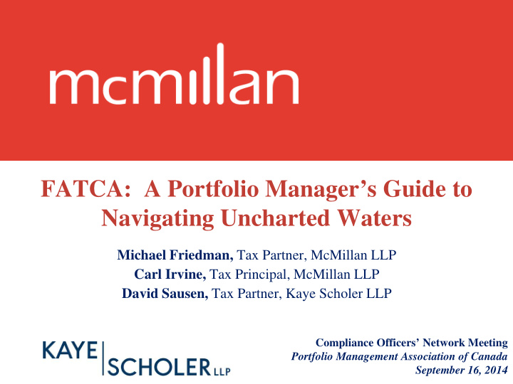 fatca a portfolio manager s guide to navigating uncharted