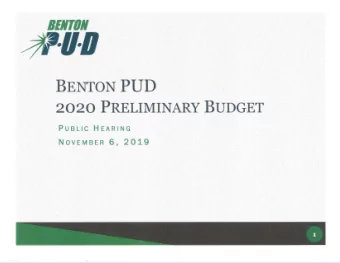 Bnxrol\t PIID zo2o PnnLIMI\TARY BuucET PueLrc HrnRrNc NovEMBER 6, 201,9 P nES ENTTATIO}T App ROACH