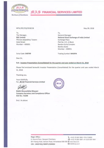 /'ffi-\  ry  S.A.s  FINANCIAL SERVICES LIMITED fr2 aoweftJai*i6utbrl  MFSI-/sEc/EoL/2018/18 May