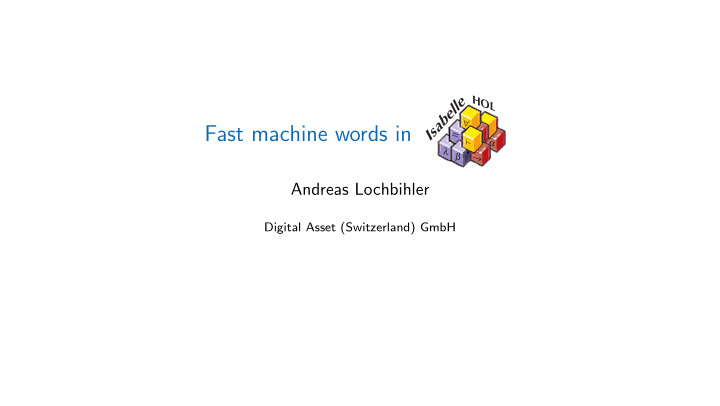 fast machine words in