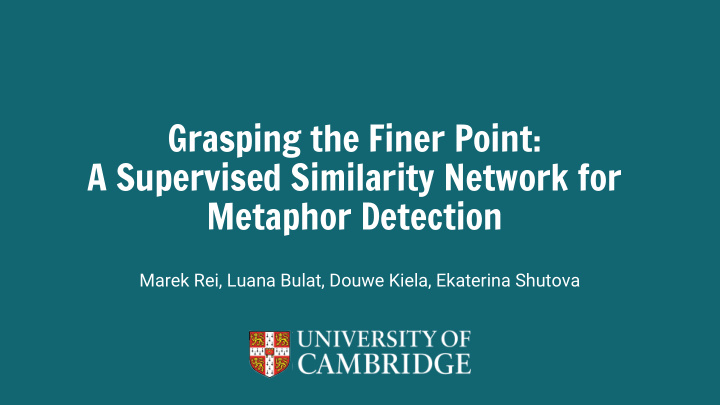 grasping the finer point a supervised similarity network