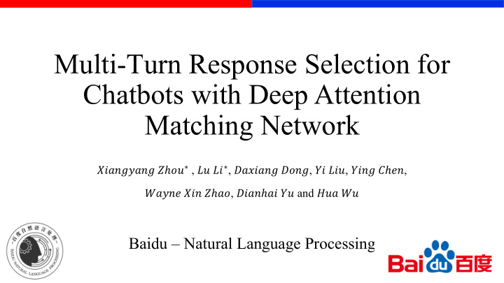 multi turn response selection for chatbots with deep