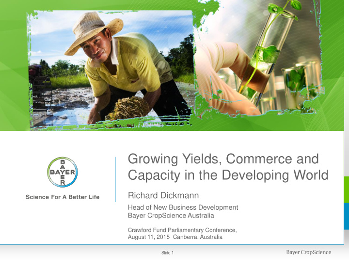 growing yields commerce and capacity in the developing