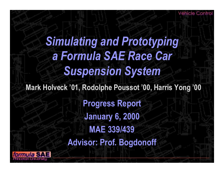 simulating and prototyping a formula sae race car