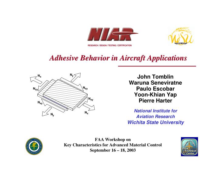 adhesive behavior in aircraft applications adhesive
