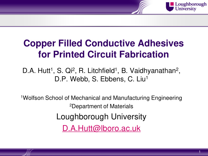 copper filled conductive adhesives for printed circuit