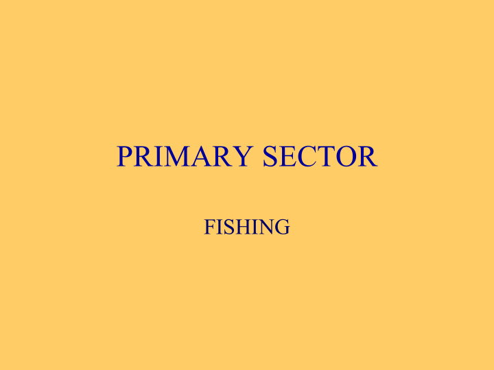 primary sector