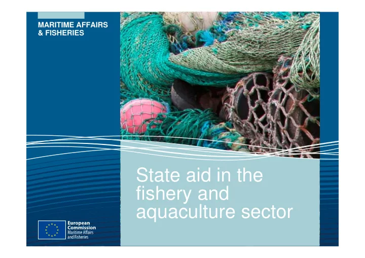 state aid in the fishery and aquaculture sector