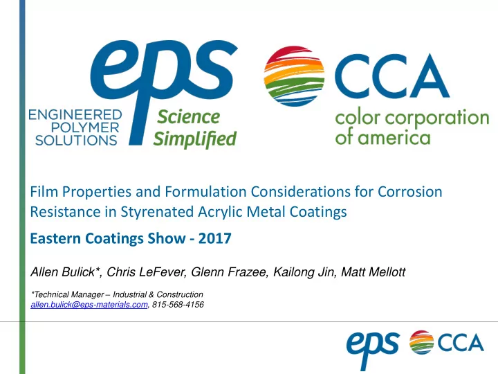 eastern coatings show 2017