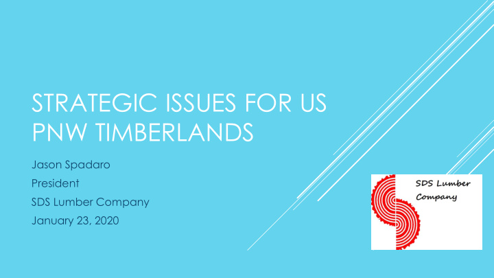 strategic issues for us pnw timberlands