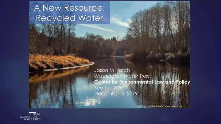 recycled water