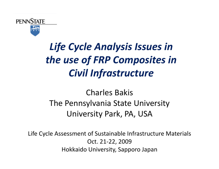 life cycle analysis issues in the use of frp composites