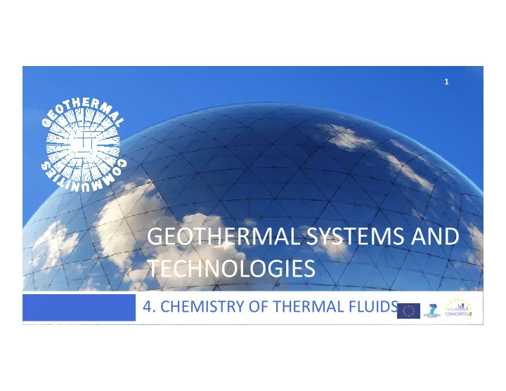 geothermal systems and technologies