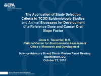 the application of study selection criteria to tcdd
