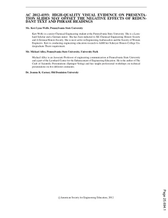 AC 2012-4193: HIGH-QUALITY VISUAL EVIDENCE ON PRESENTA-  TION SLIDES MAY OFFSET THE NEGATIVE