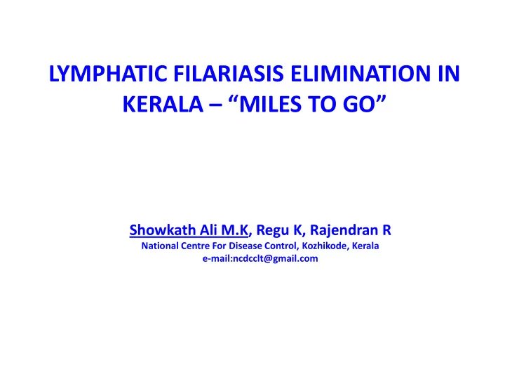 kerala miles to go