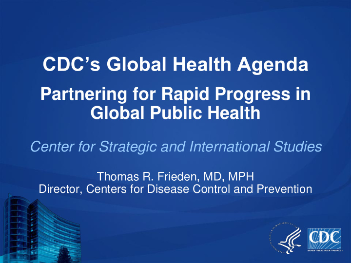 cdc s global health agenda