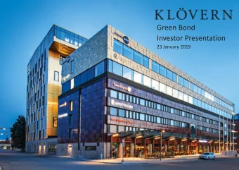 Green Bond  Investor Presentation  23 January 2019  Disclaimer  IMPORTANT INFORMATION Acceptance of