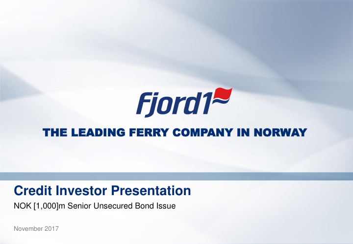 credit investor presentation