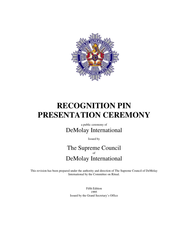 recognition pin presentation ceremony