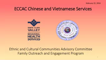 ECCAC Chinese and Vietnamese Services  Ethnic and Cultural Communities Advisory Committee  Family