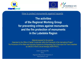 in the Lubelskie Region .  Material prepared for the seminar  Organised by the Office of Capital