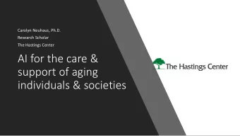 support of aging  individuals &amp; societies  Goals for today  Introduce myself &amp; The