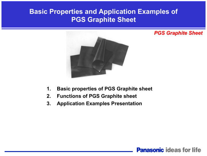 basic properties and application examples of pgs graphite