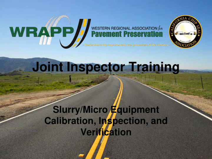 joint inspector training