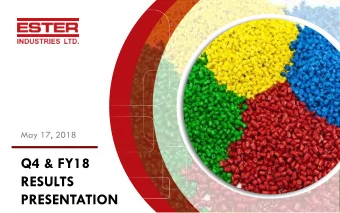 Q4 &amp; FY18  RESULTS  PRESENTATION  Disclaimer  Certain statements in this document  may be