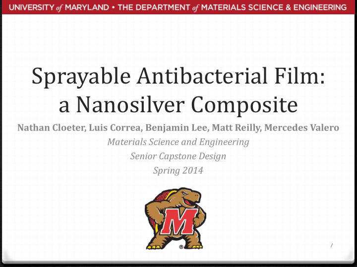 sprayable antibacterial film a nanosilver composite