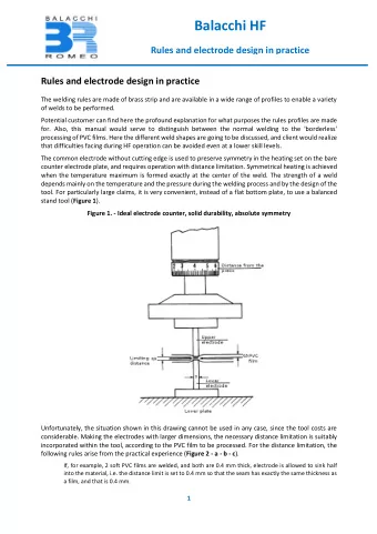 Balacchi HF Rules and electrode design in practice Rules and electrode design in practice  The