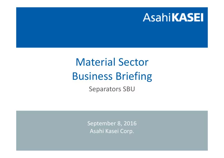 material sector business briefing