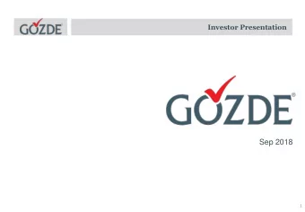 Sep 2018  1  Disclaimer This presentation is provided by Gzde Giriim Sermayesi Yatrm
