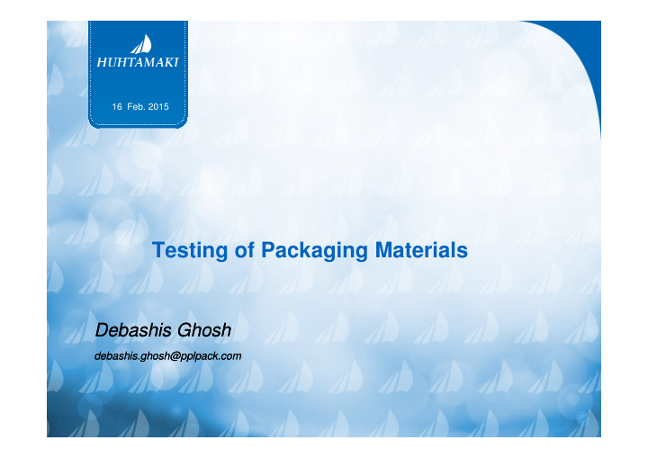 testing of packaging materials