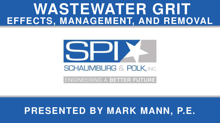 wastewater grit