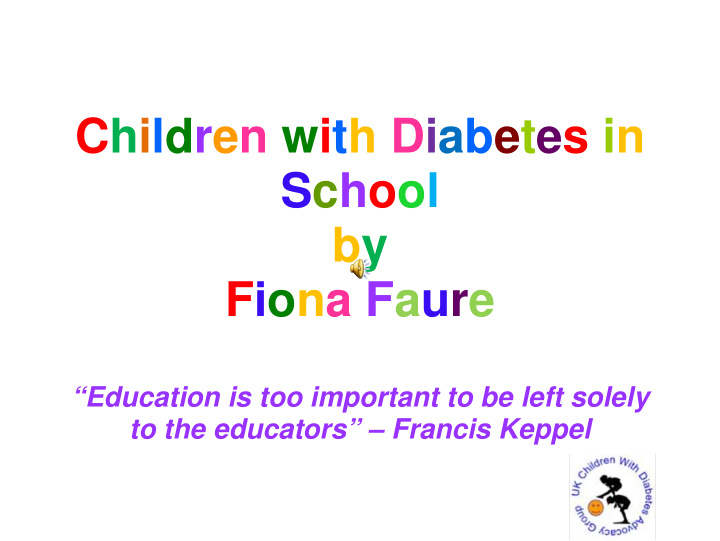 children with diabetes in school by fiona faure