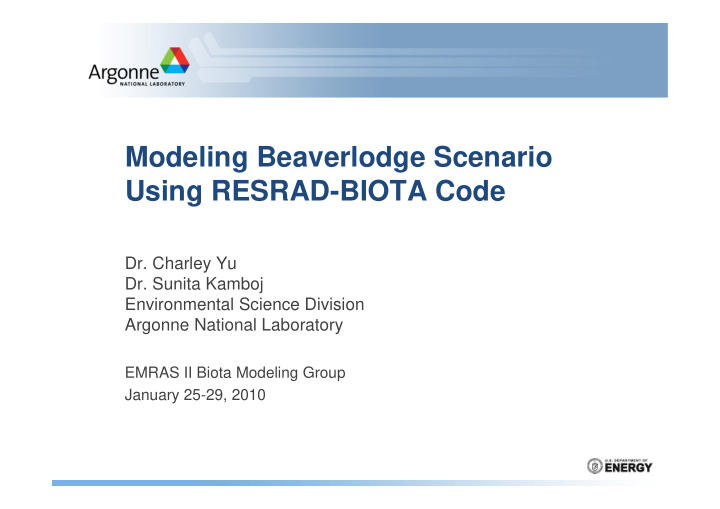 modeling beaverlodge scenario using resrad biota code