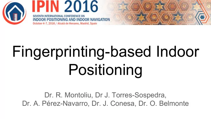 fingerprinting based indoor positioning