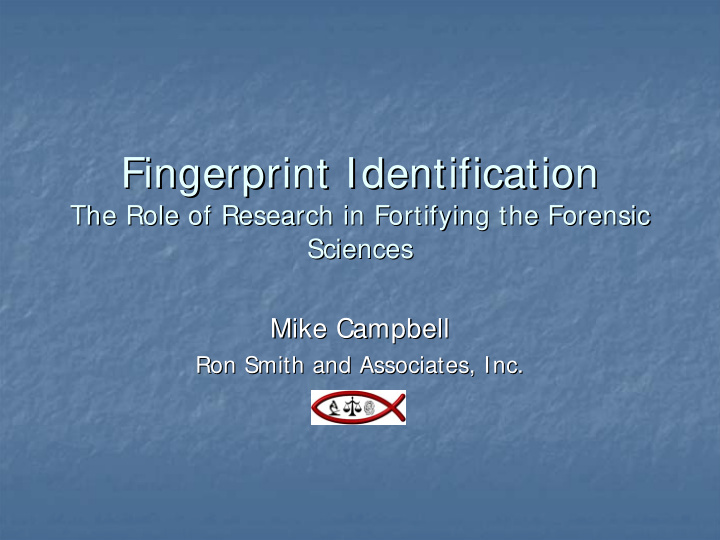 fingerprint identification fingerprint identification