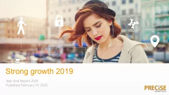 Strong growth 2019  Year-End Report 2019  Published February 14, 2020  Highlights Q4  Strong growth
