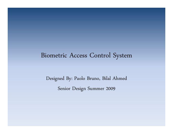 biometric access control system y