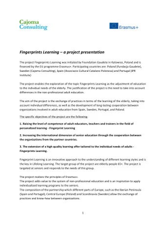 Fingerprints  Learning    a  project  presentation      The