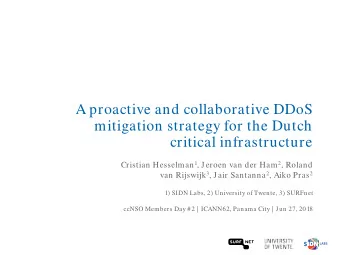 A proactive and collaborative DDoS  mitigation strategy for the Dutch  critical infrastructure