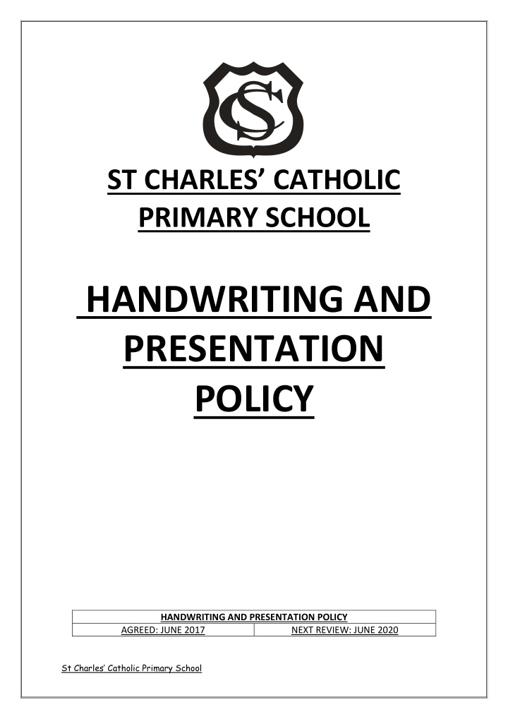 handwriting and presentation policy