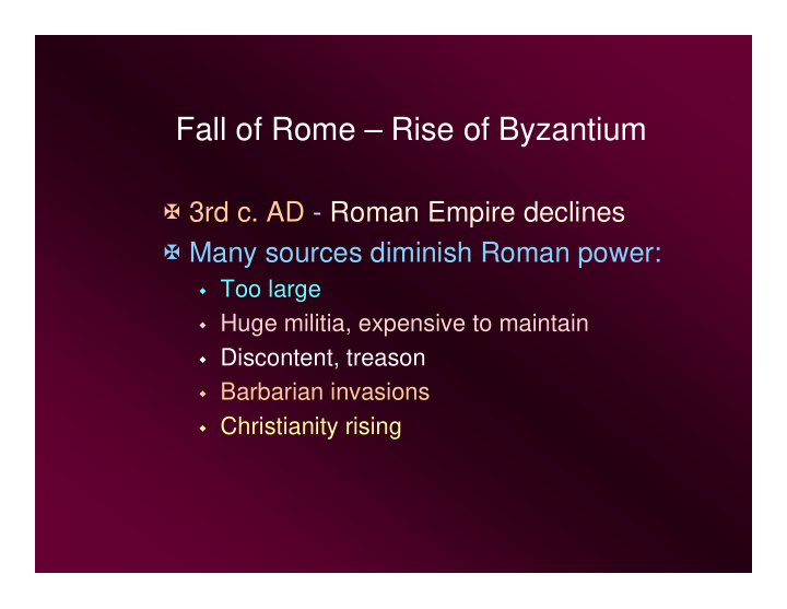 fall of rome rise of byzantium
