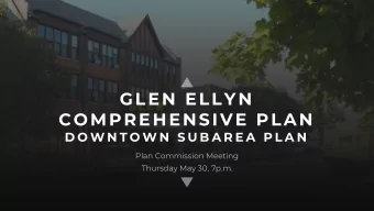 COMPREHENSIVE PLAN  D O W N T O W N  S U B A R E A  P L A N  Plan Commission Meeting  Thursday May